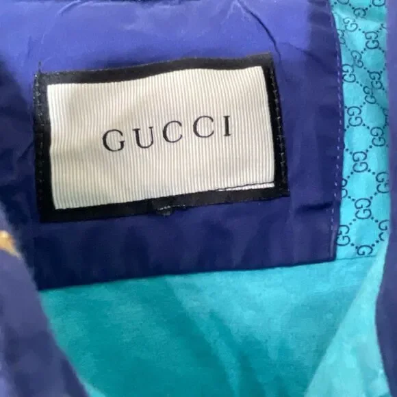 GUCCI Men’s blue Long Sleeve Button Up Embroidered Cotton Shirt Size S Italy - Picture 4 of 14